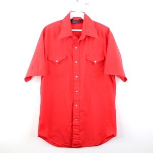 Vintage 80s Lariat Western Pearl Snap Shirt Red